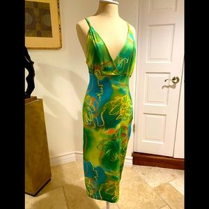 Sexy form fitted spaghetti strap dress